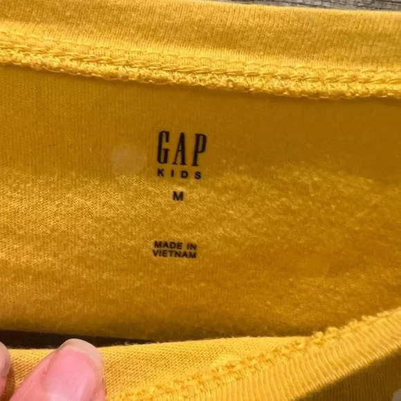 Gap kids sequin flipsy tee shirt yellow polka dot star epic medium - Picture 7 of 8